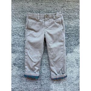Vineyard Vines 4T Boys Shepherd Plaid Fleece Lined Tan Pants